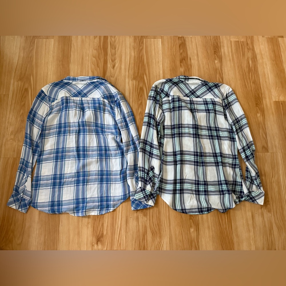 Two Rails Plaid Button Downs, one NWT - Picture 4 of 5